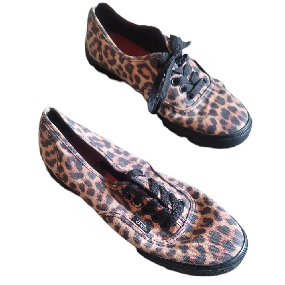 Vans Leopand Brown Black Animal Print Lace Up Sneakers 6